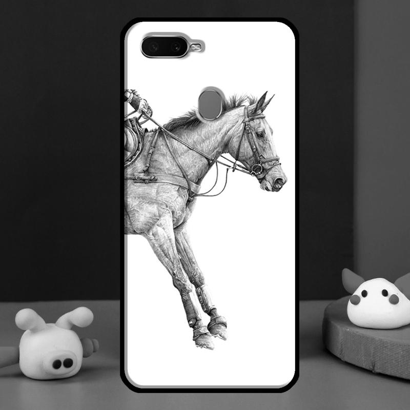 Horse Sketch Case For Oppo A16 A76 A96 A58 A78 A98 A5 A9 A91 A15 A17 A77 A52 A72 A74 A94 A54S A57S Cover