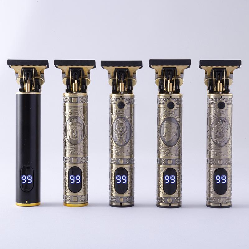 T9 LCD Electric Hair Clipper | Retro Engraving, Oil Head, Professional Home Use