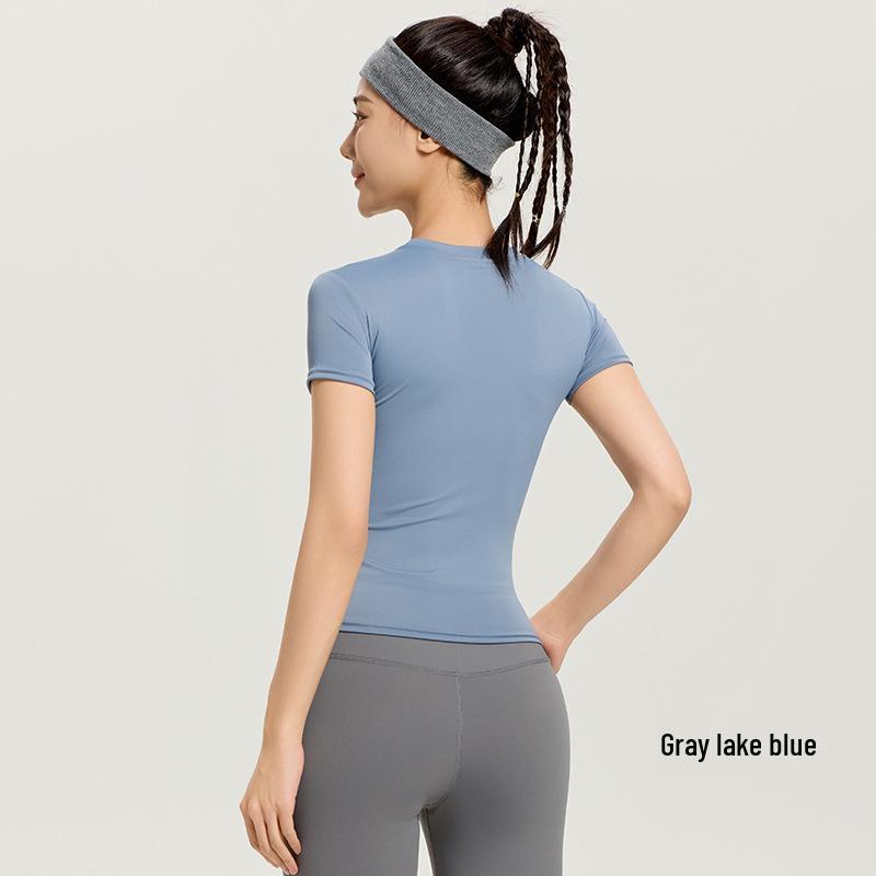 Damen Schnelltrocknendes Atmungsaktives Yoga-Set: Kurzarm-Top & Leggings