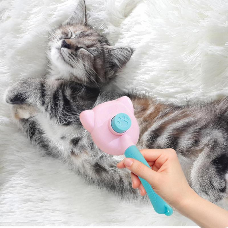 Cat Brushes For Indoor Cats Cat Slicker Brush Self Cleaning One-Click Cleaning Cat Brush For Long Or Short Haired Cats Cat Comb
