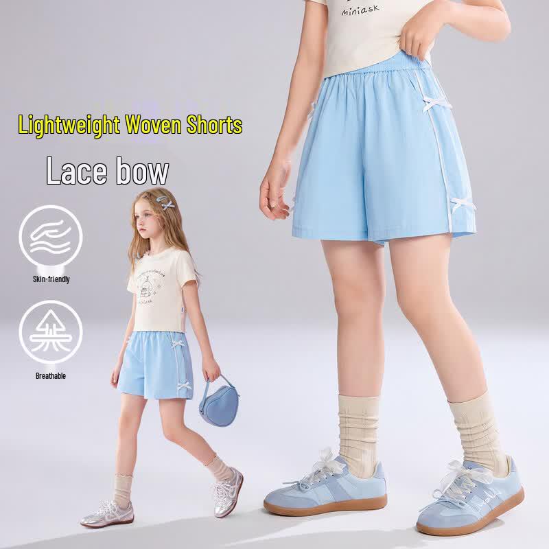ASK JUNIOR Girls  Summer Bowknot Sports Shorts 140