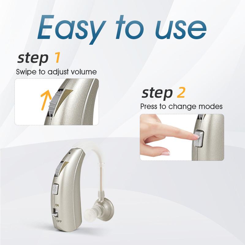 Portable Digital Hearing Aid Rechargeable Noise Reduction Audiphone Multi Segment Audio Mode Hearing Amplifier