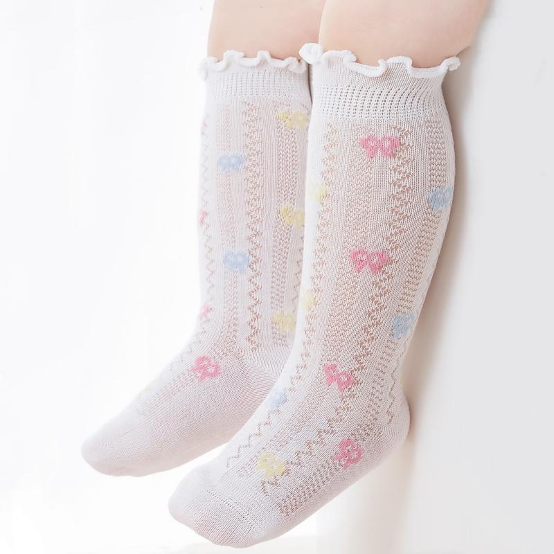 Summer Thin Baby Socks For Girls Cute Lightweight Breathable Mesh Mid-calf Sock 0-5Years Girls Ruffle Bow Princess Kids Socks
