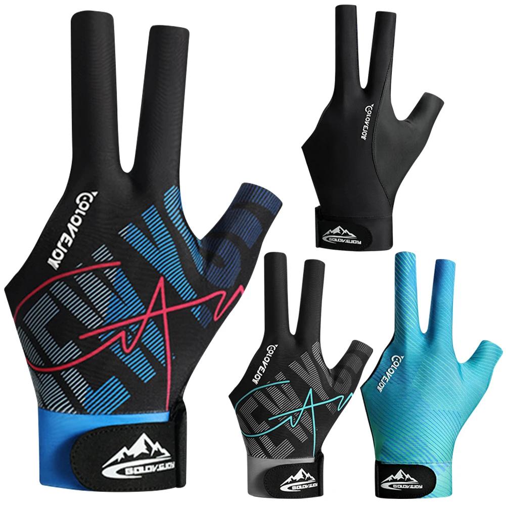 Billiards Glove Left Hand Three Finger Snooker Billiard Glove Non Slip Stickers Elasticity Billiard Training Gloves Accessories