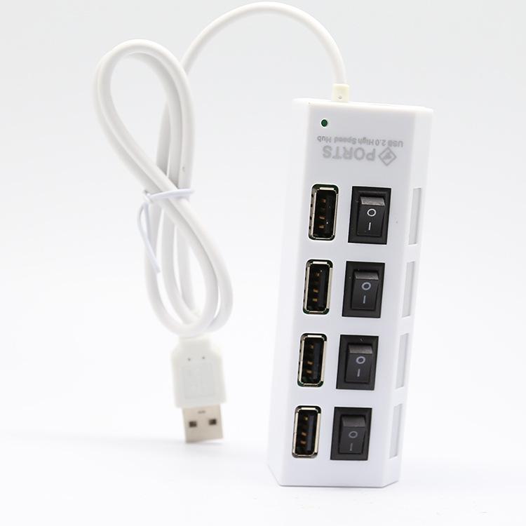 4-Port USB Hub Power Strip Style Splitter