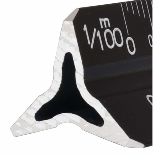 Niigata Seiki SK Made in Japan Aluminum Triangular Scale, Kaidan Graduations, for Architects, 15cm, TSBA-15KD, Black