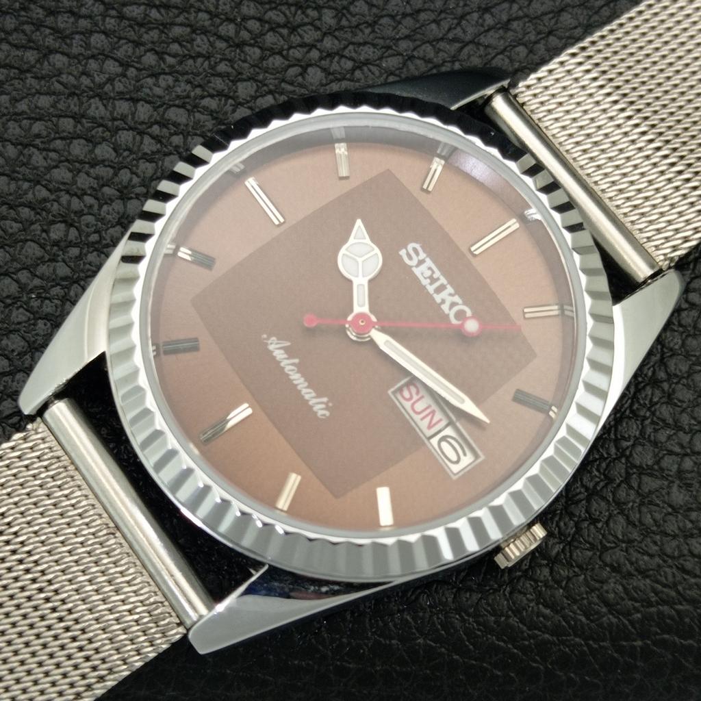 JAPAN VINTAGE REFURBISHED SEIKO AUTOMATIC 6309A MENS BROWN DIAL WATCH a443158-1