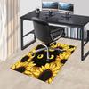 1PC Black Cat Sunflowers Anti-slip carpet, suitable for Office, bedroomand playrooms. It can also be used as a sofa footrest cover-W93