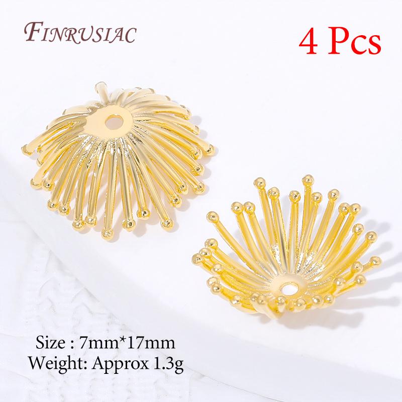 Multiple Styles 18K Gold Plated Beads Caps For Jewelry Making,Brass Flowers Caps For Bracelets DIY Accessories,Tassel End Cap