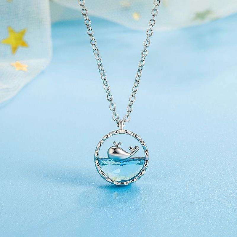 Whale Sheng You Whale Necklace Women's Light Luxury Niche High-end Sense Fishtail Clavicle Chain Gifts for Best Friends