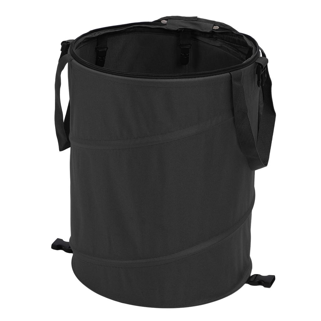 Camping Trash Can with Zippered Lid 24 Gallons Large Capacity Foldable Portable Garden Garbage Container for Outdoor