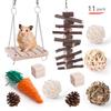 Wooden Hamster  Toy  Grass  Ball  Set Bite-resistant Molar Cleaning Tooth Toys Interactive Games Props Pet Supplies For Rabbit Guinea Pig