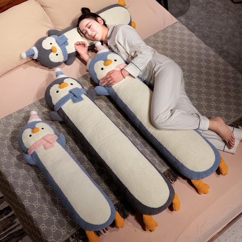 Cute Cartoon Long Penguin Plush Pillow Stuffed Soft Funny Penguin Sleeping Throw Pillow Cushion Gift for Girlfriend