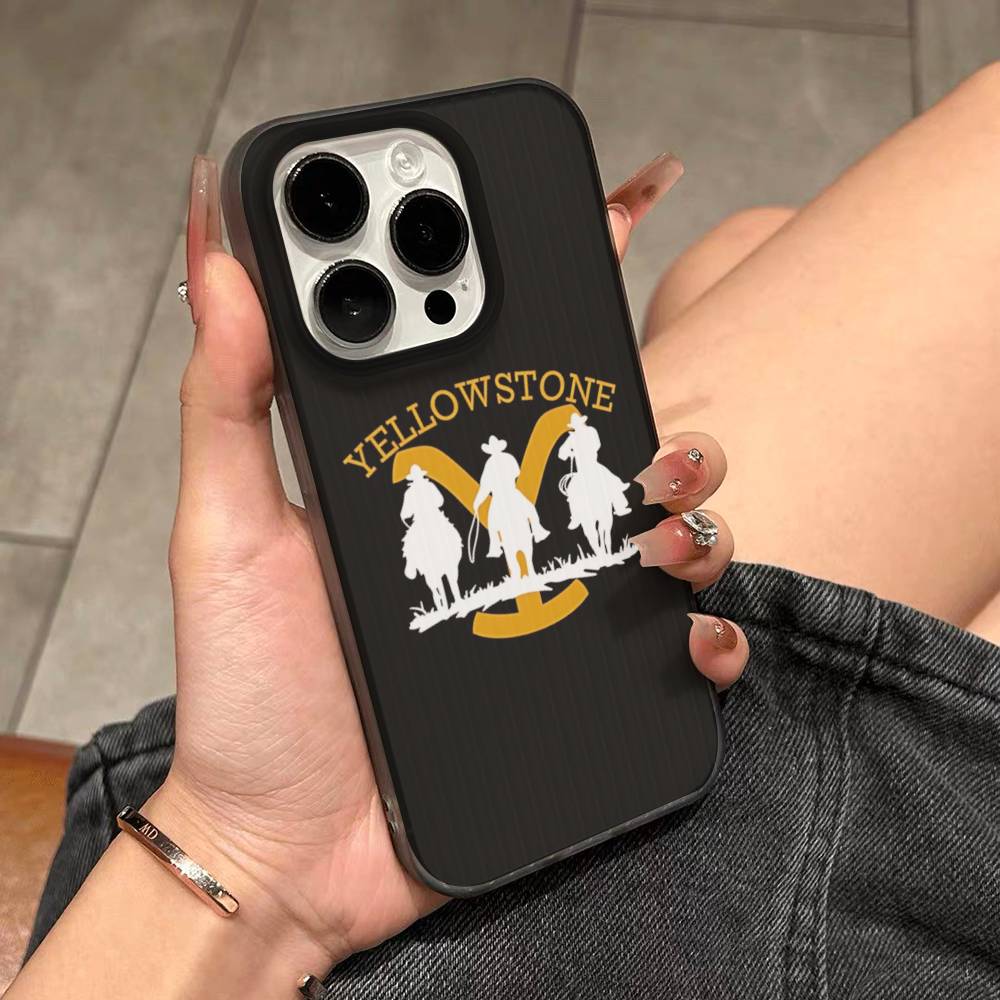 Tv Y-yellowstoneS Logo For Phone 17 16 15 14 13 12 11 Pro Max Plus Pro Air Phone Case Corrugated Stripe Back Cover