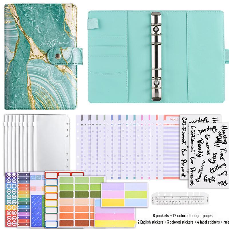 Cross-border Exclusive A6 Gold Foil Macaron PU Leather Hobonichi-Style Budget & Event Planner Notebook
