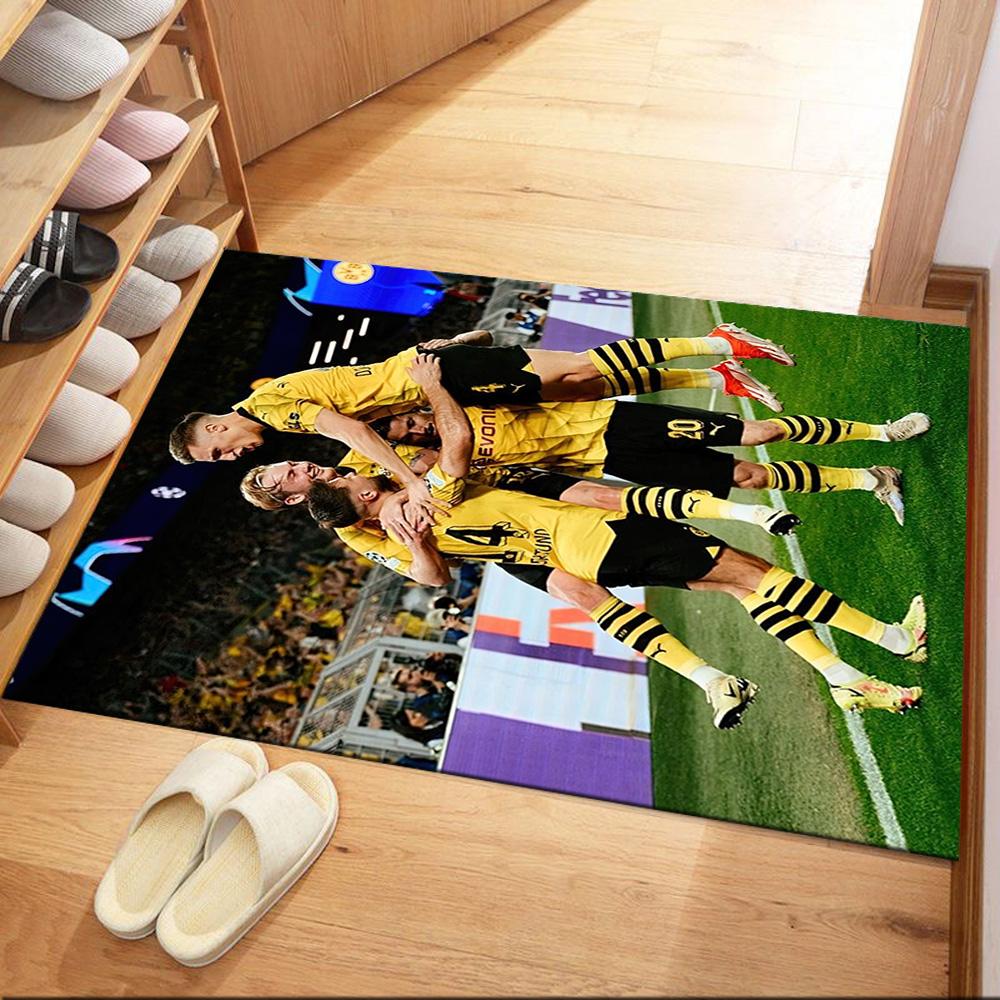 Borussia Dortmund Floor Mat Perfect For Foyer Hallway Decorate Room Playrooms Antislip Rug Decorate Offices