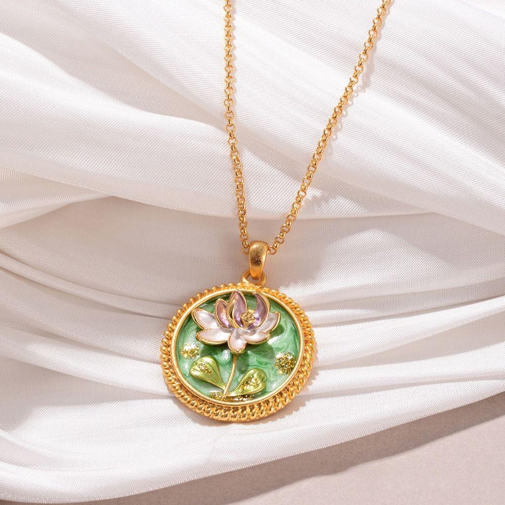 Oil Painting Chinese Style Necklace Collar Noble Clavicular Chain Luxury Choker  Jewelry Gifts