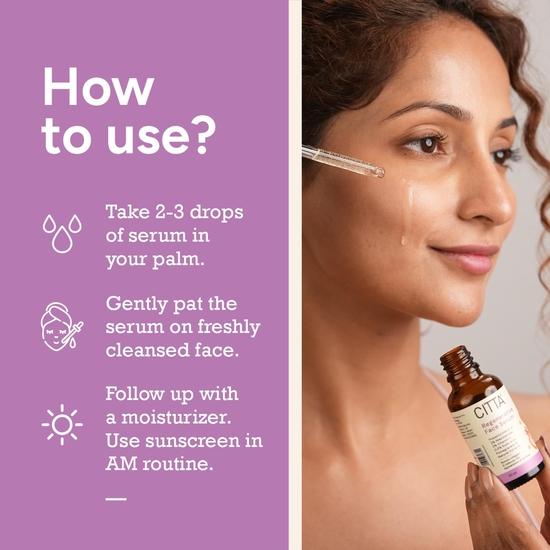 CITTA Regeneratives Gesichtsserum | Faltenlifting & Anti-Aging Nachtserum | Niacinamid & Kojisäure zur Faltenkorrektur | 30ml