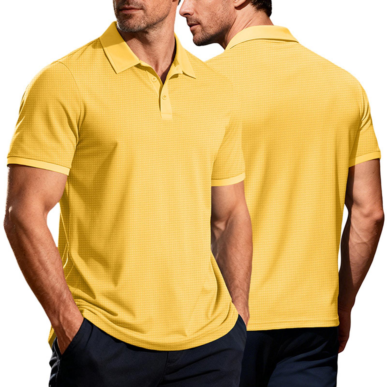 

Men s Golf Shirt Casual Sports V Neck Ribbed Collar Short Sleeve Fashion Casual Color Plain Spring & Summer Regular Fit XXL