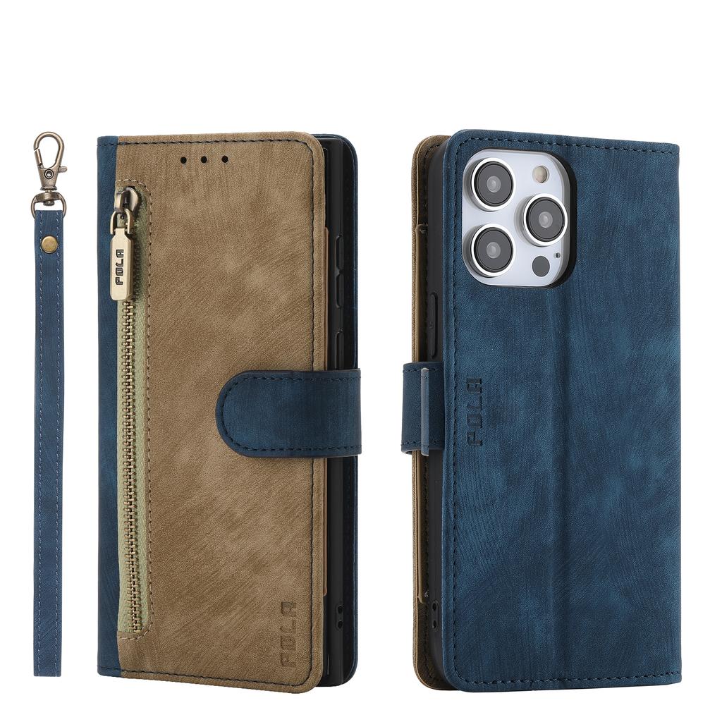 RFID Zipper Wallet Flip Leather Cards Solt Case for iPhone 14 15 16 Pro Max 13 12 11 SE 2025 X XS XR 8 7 Plus Stand Phone Cover