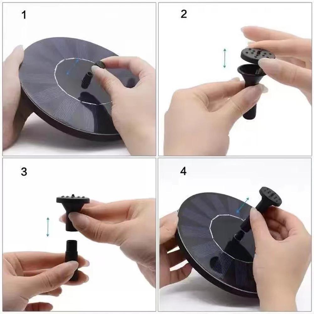 1.2W/1.4W 5LED Solar Powered Floating Fountain Pump Solar Powered Fountain Pump for Bird Bath Garden Pond Pool Fish Tank Outdoor