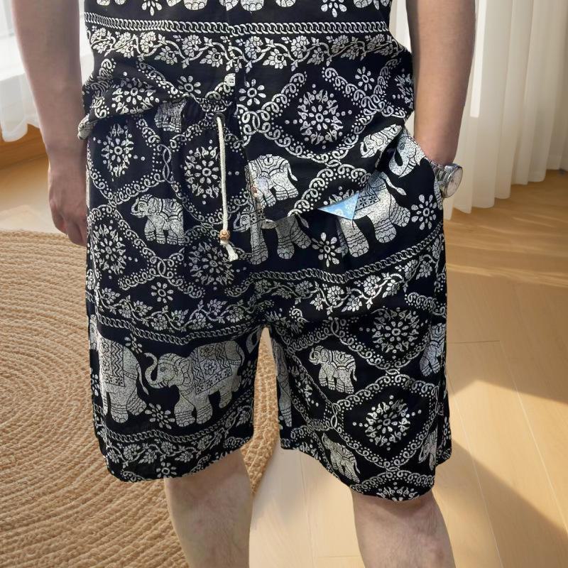 

Мужские быстросохнущие пляжные шорты из хлопка и льна с принтом слона twenty one. XXXXXL (110-190 catties)