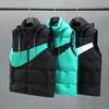 Mens Camo Puffer Vest Thick Winter Casual Stand Collar Zip Up Hooded Sleeveless Jacket