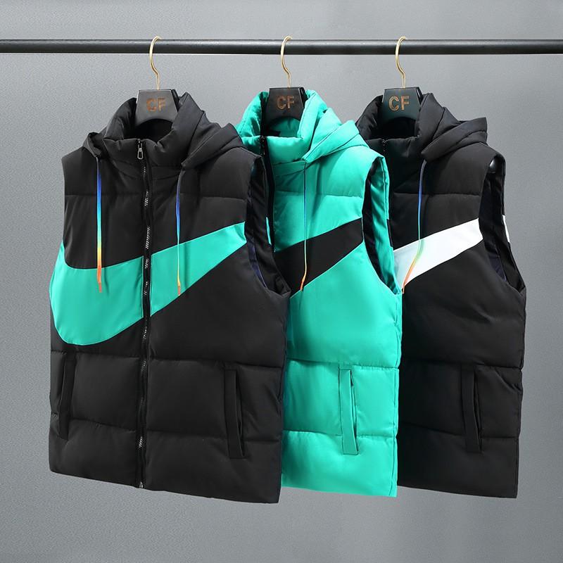 Mens Camo Puffer Vest Thick Winter Casual Stand Collar Zip Up Hooded Sleeveless Jacket