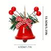 4Pcs Christmas Decorations Christmas Tree Ornaments Five-Star Snowflake Bells Hemp Rope Berries Accessories Christmas Bells