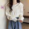 TIFICY Women's Fashion Casual Fall Winter Solid Color Print Long Sleeve Sweaters