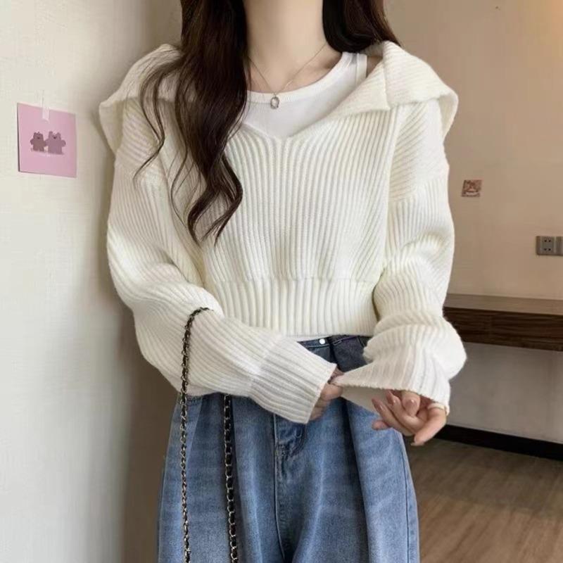 TIFICY Women's Fashion Casual Fall Winter Solid Color Print Long Sleeve Sweaters