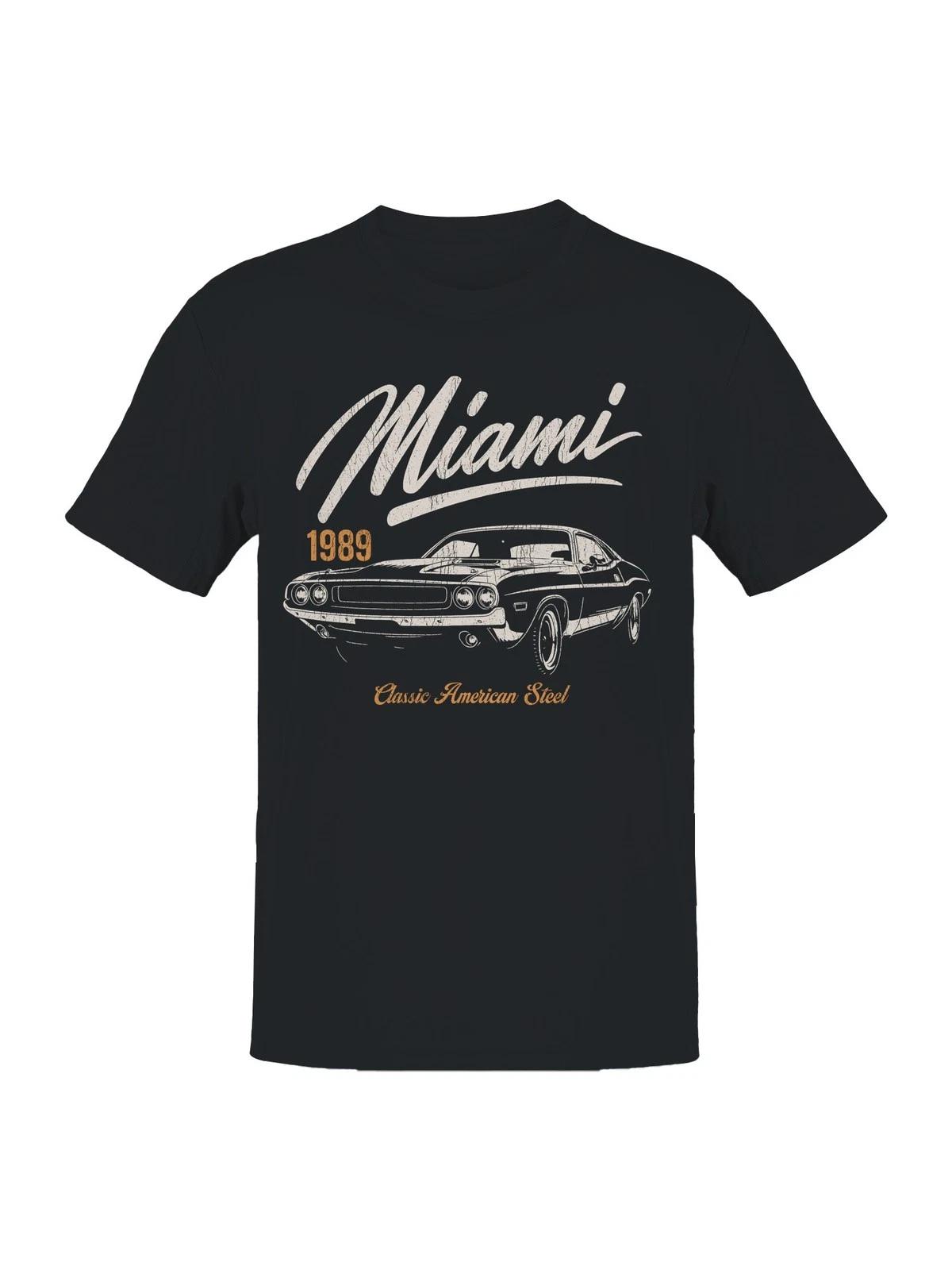 Miami 1989 Classic Car Design Men s T-shirt 4XL