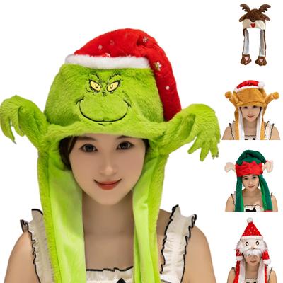 A Cute Christmas Plush Hat With Ears That Move When Squeezed