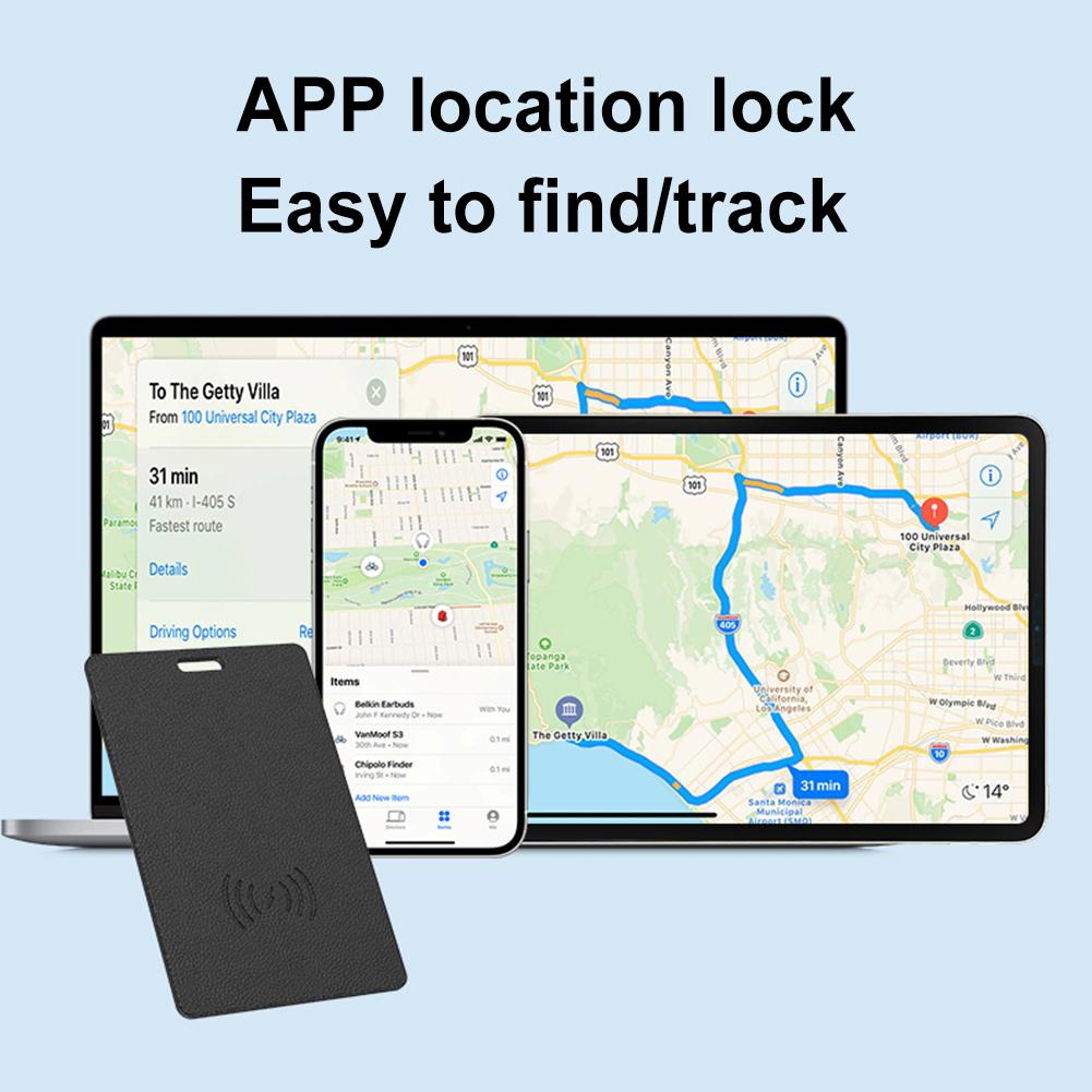 Location Tracking Smart Tag Wireless Charging Ultra-thin Card Works for Find My Wallet Tracker Card for Luggage Purse and More