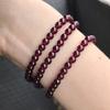Natural6A Burgundy Garnet Multi-loop Bracelet for Women, Fashionable Crystal Bracelet, Gift for Girls and Students In Summer