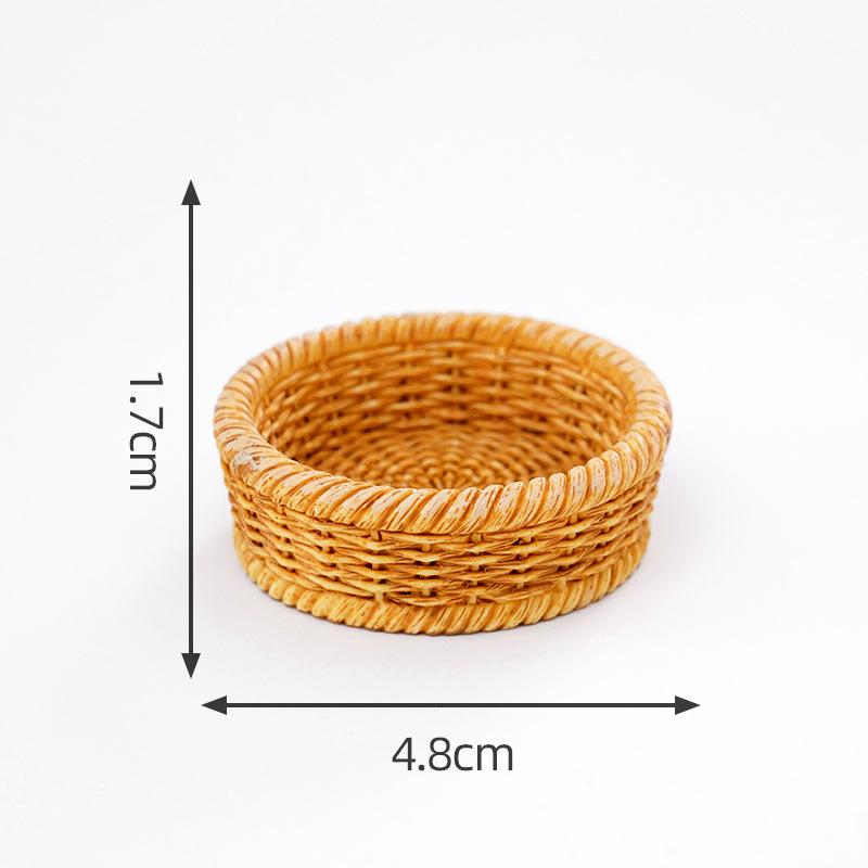 Dollhouse Simulated Rattan Basket Diy Decorative Accessories Mini Storage Box Small Ornaments