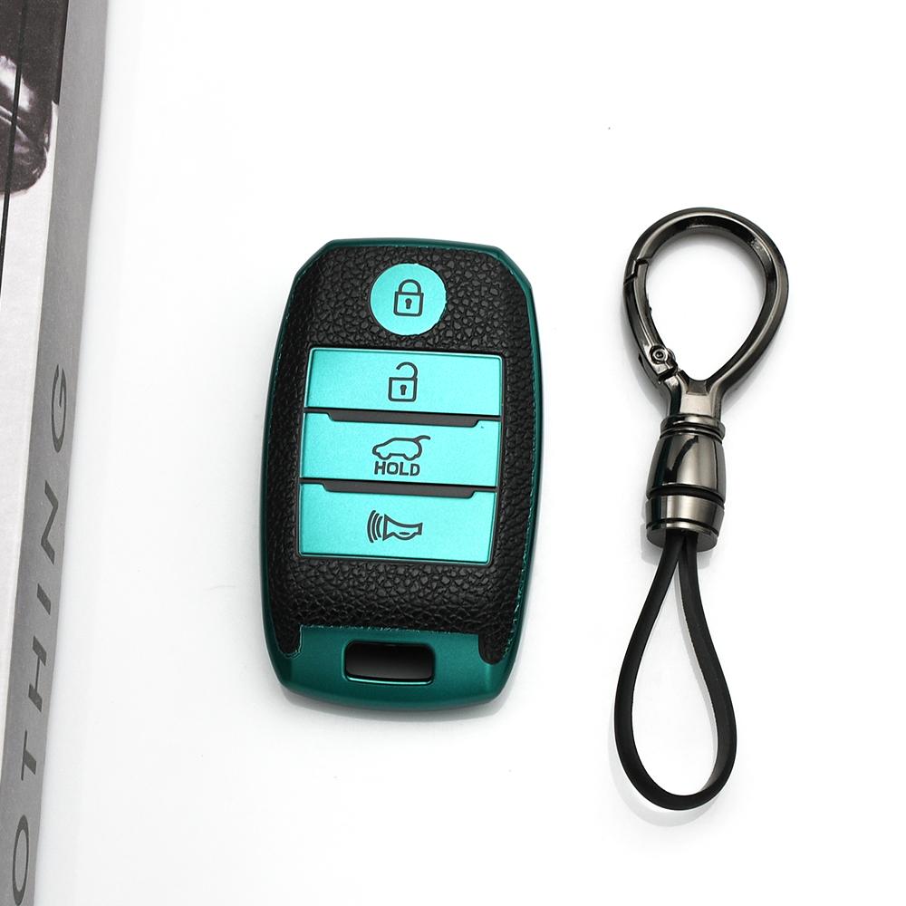 Leather Tpu Car Key Case Cover For Kia Sorento Sedona Picanto Soul Rio5 Ceed Sportage Cerato Optima K2 K3 K4 K5 Rio Shell Fob
