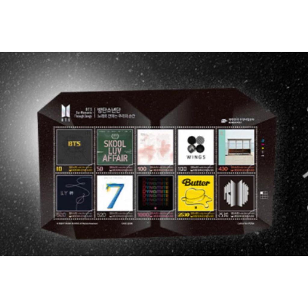 [USED] BTS 10th Anniversary Commemorative Stamp Packet Booklet + 1 Stamp Sheet