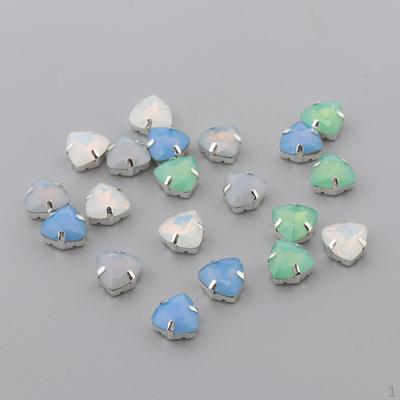 20 piezas triángulo para coser piedras de vidrio facetadas, parte posterior plana, diamantes de imitación de cristal, artesanía
