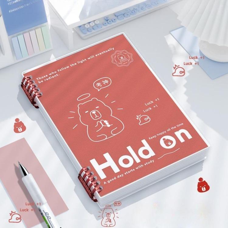 

Блокнот на кольцах формата А5/В5, 60 листов/120 страниц, блокнот с разделителями, щенок/панда/динозавр/капибара, горизонтальная линия A5-Grid