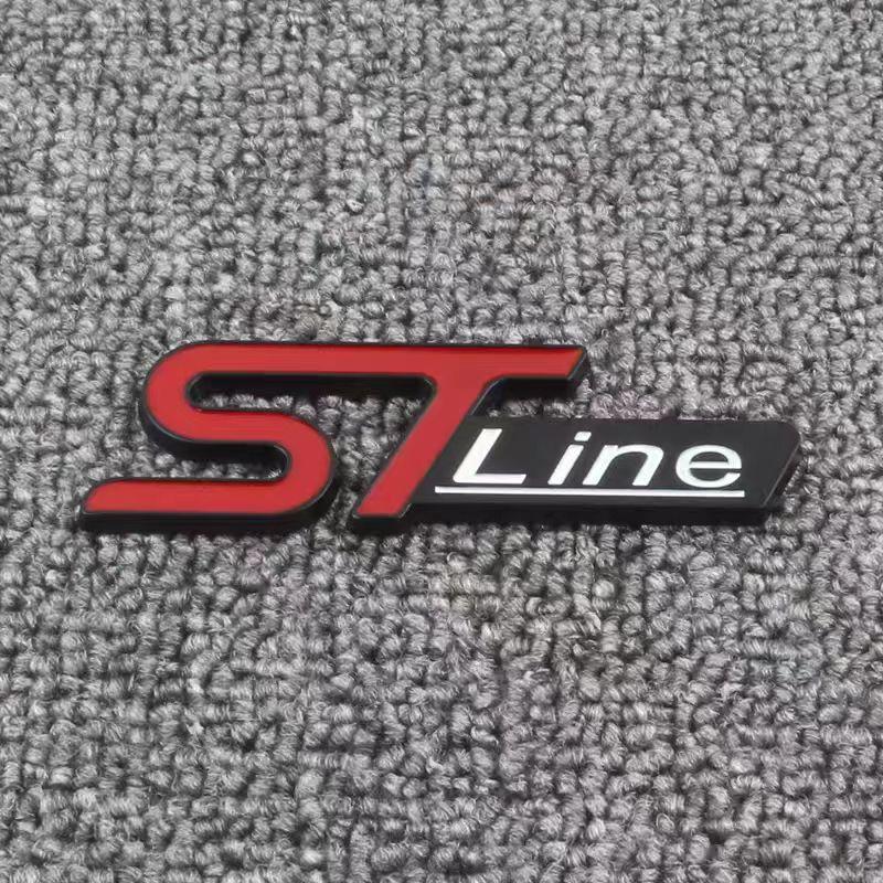 3D Metal STLine STTurbo Logo Emblem Decal Front Grill Fender Side Badge Sticker for  Kuga Fiesta Mondeo and Other Automobile Brands