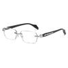 Diamond trimmed square reading glasses anti-blue light for the elderly high-end glasses men's new business reading glasses