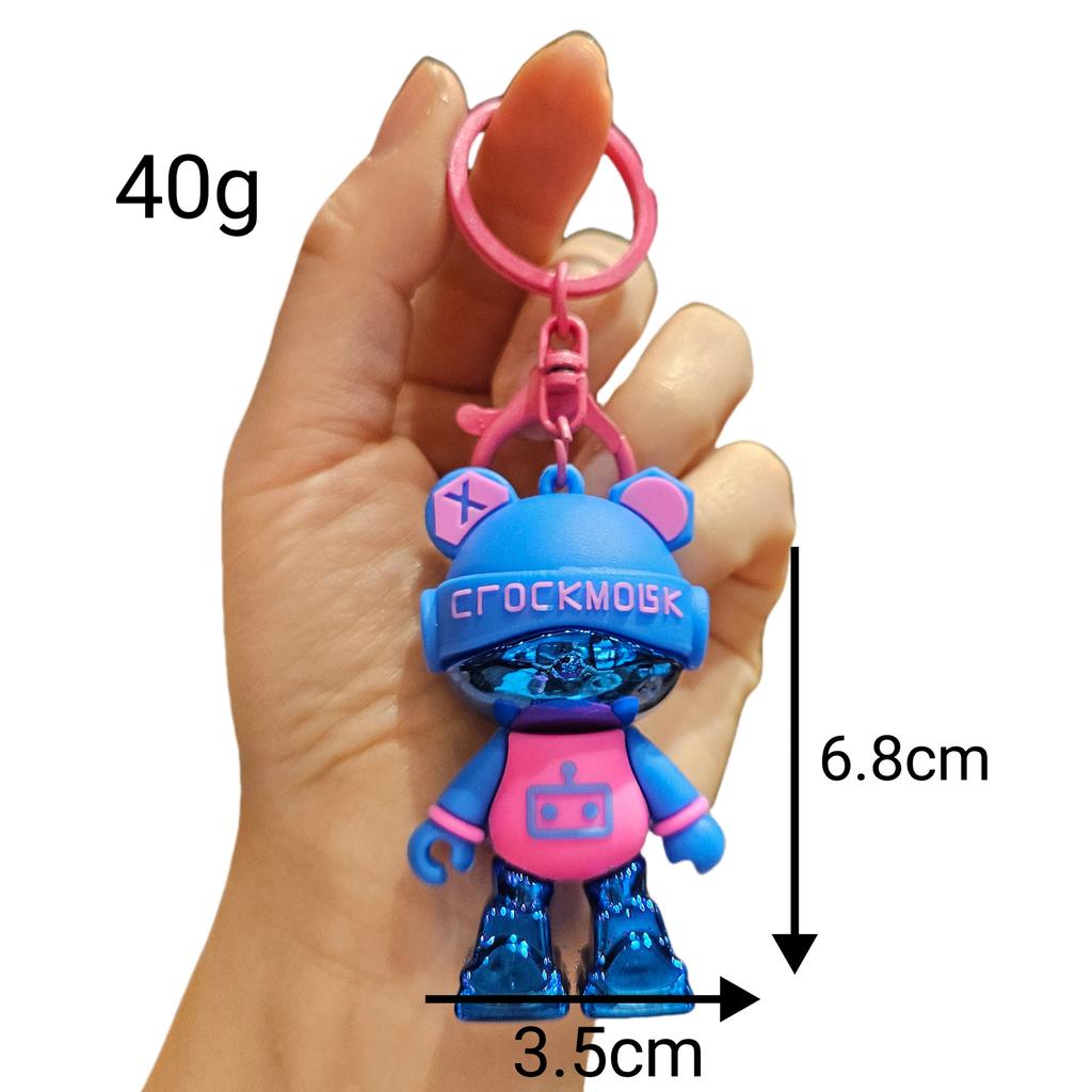 Kreativní Kreslená Sluchátka Sestava Medvěd Klíčenka Cool Mechanický Medvěd Přívěsek na Klíče Ozdoba na Tašku