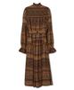 Penfield Ethnic Pattern Shirred Dress Brown_Fs1Ws09F
