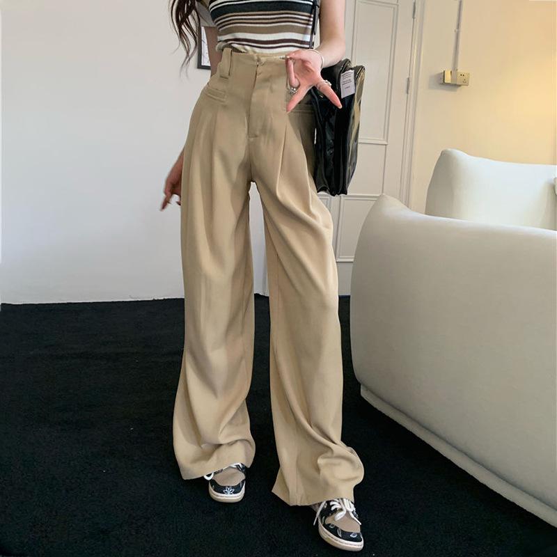 

Женские свободные брюки с высокой талией для отдыха и спорта, широкие брюки на весну и лето XL хаки