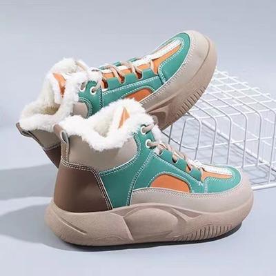 Cotton Shoes Women's New Winter Velvet Breathable Casual Sports Shoes High-top Warm Cotton Shoes Fashion, Travel Shoes Women