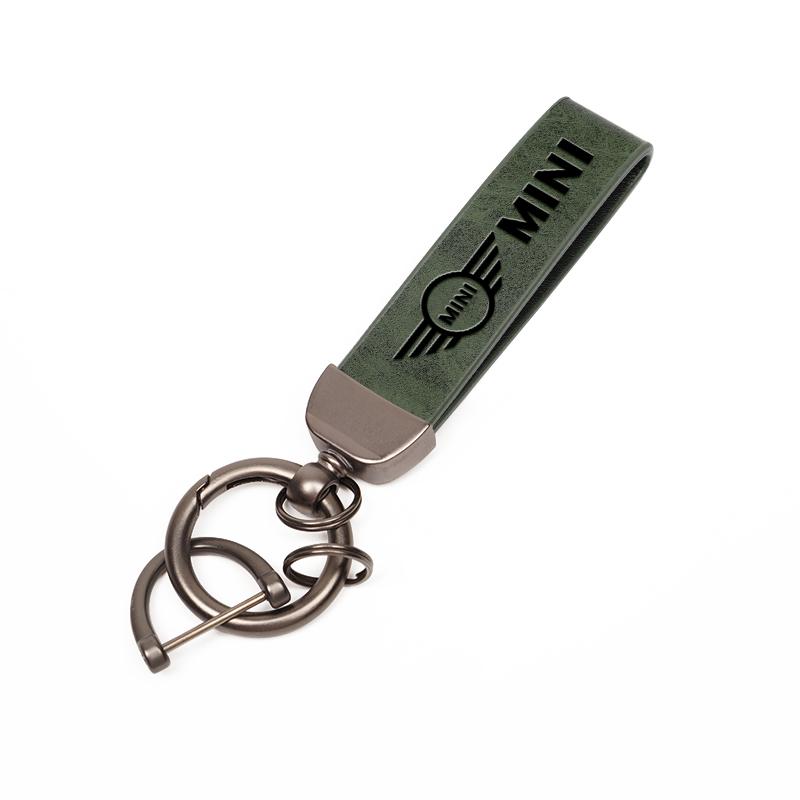 Auto-Emblem Rindsleder Schlüsselanhänger Schlüsselhalter Für BMW Mini Cooper One JCW WORKS F54 F55 F56 F57 F60 R50 R52 R53 Paceman Schlüsselanhänger qclyn77
