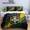 Brazil National Football Team2 Pattern Bedding Quilt Set  Home Decoration  Gift (1 * duvet cover + 2 * pillowcase  without core)