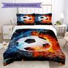 1 Stück Fußball-Thema Bettwäsche Steppdecke Set Bettbezug Kissenbezug Heimdekoration Geburtstagsgeschenk (1 * Bettbezug + 3 * Kissenbezug, ohne Füllung)A2