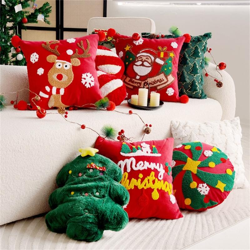 Removable Cushion Cover for Sofa Office Chair Christmas Pillow Sleeve Decorative and Functional Pillowcase for Home Use